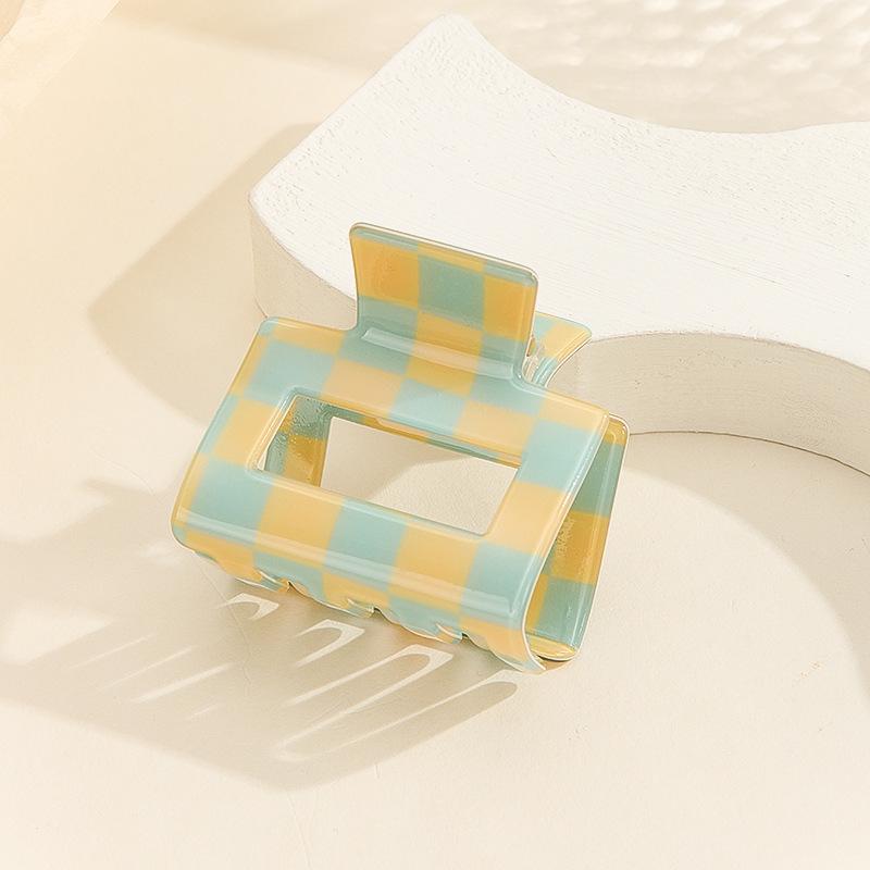 Versatile Checkered Square Claw Clip: High-End Sweet Hair Accessory for Women