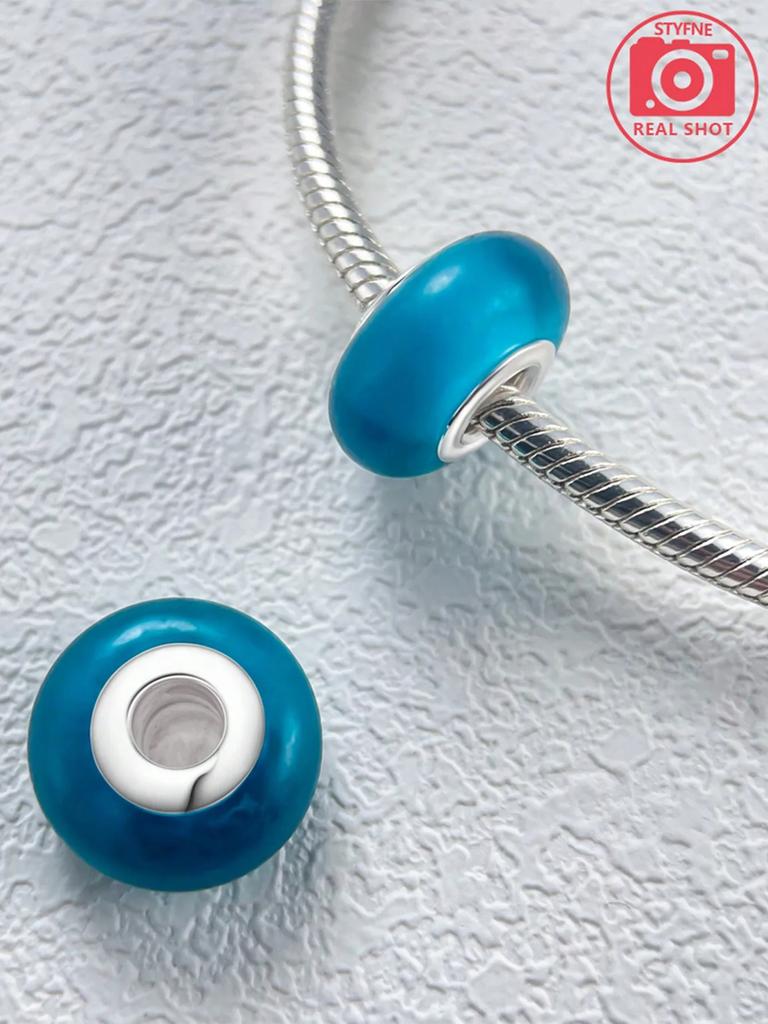 Kupferbeschichtete Original-Anhänger Farbige mattierte Perlen Passend für Armband Damenschmuck Geschenk