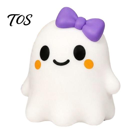 Ghost Sensory Toys Halloween Bow Squeeze Toy, Stress Relief Cartoon Gadget Soft Stretchy Party Favors for Adults Kids Fidget Balls