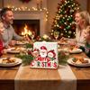 Gingerbread House Napkin Rack Christmas Wooden Tissue Holder, Dispenser with Santa Elk Decorative Stand Pattern, Organizer for Dining Table