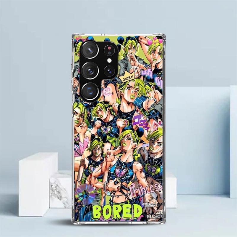 JoJo Bizarre Adventure Jolyne Cujoh Phone Case For Samsung Galaxy S24 S25 Edge S26 Ultra S22 S23 Plus S21 + S20 FE Soft TPU Back