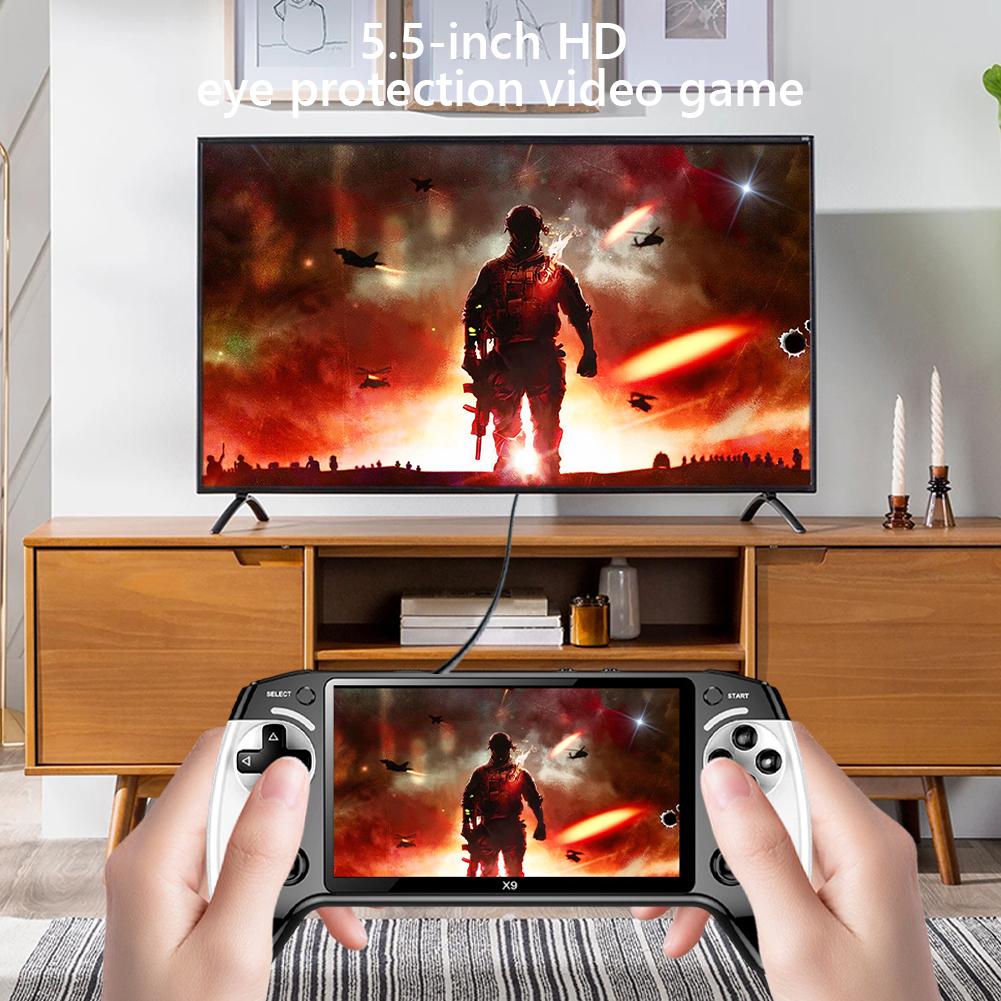 5.5 Inch Screen Handheld Game Console 1500mAh Handheld Game Player Type-C Charging Portable Game Player for Kids Adults