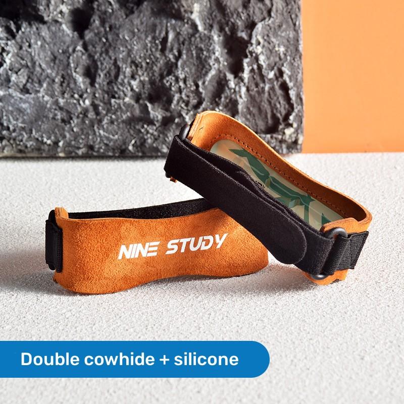 Upgrades Patella Knee Strap Double Layer Cowhide Adjustable Patella Tendon Support Strap with Silicone Pad for Men Women