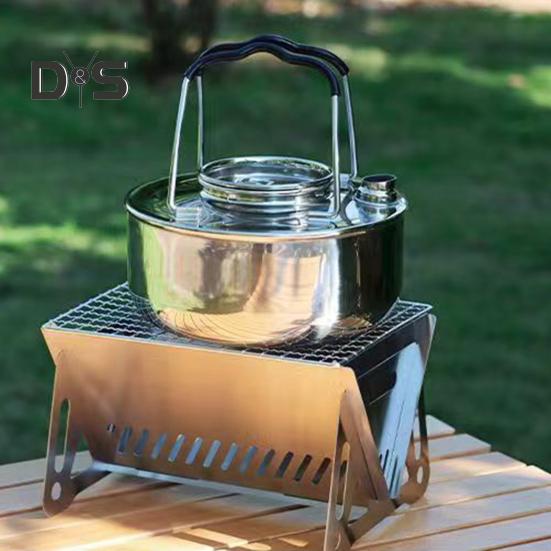 Portable Charcoal Grill Stainless Steel BBQ Stove for Outdoor Camping Picnic Hiking Folding Air Ventilation Design Grill Lightweight Barbecue Grill