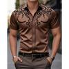 Men's Western Style Shirt Vintage Clothes Denim Cowboy 3d Print Country Shirt Men Women Fashion Short Sleeve Casual