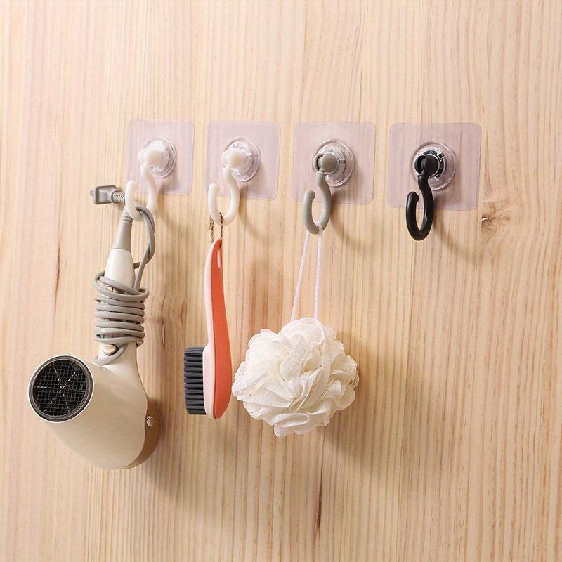 5 Pack Plastic Ceiling Hooks, Art Deco Style Fixed Adhesive Hooks for Towel Rack, Strong Hanging Non-Marking Wall & Ceiling Hooks