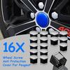 16 Pcs/Set Car Wheel Nuts Plastic Cover Caps for Peugeot 207 307 308 407 408 2008