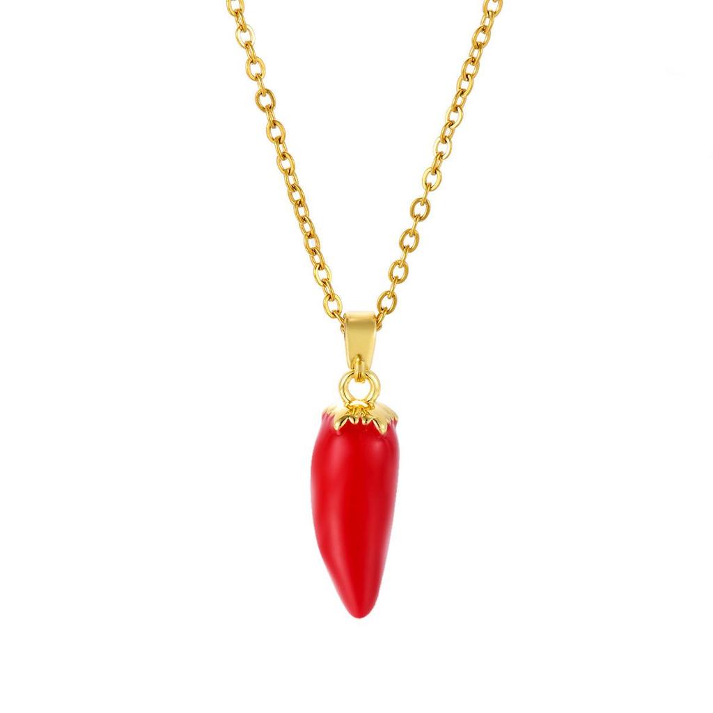 Rode Pepereen Hanger Ketting - Trendy Chinese Stijl Hars Sleutelbeen Ketting voor Vrouwen
