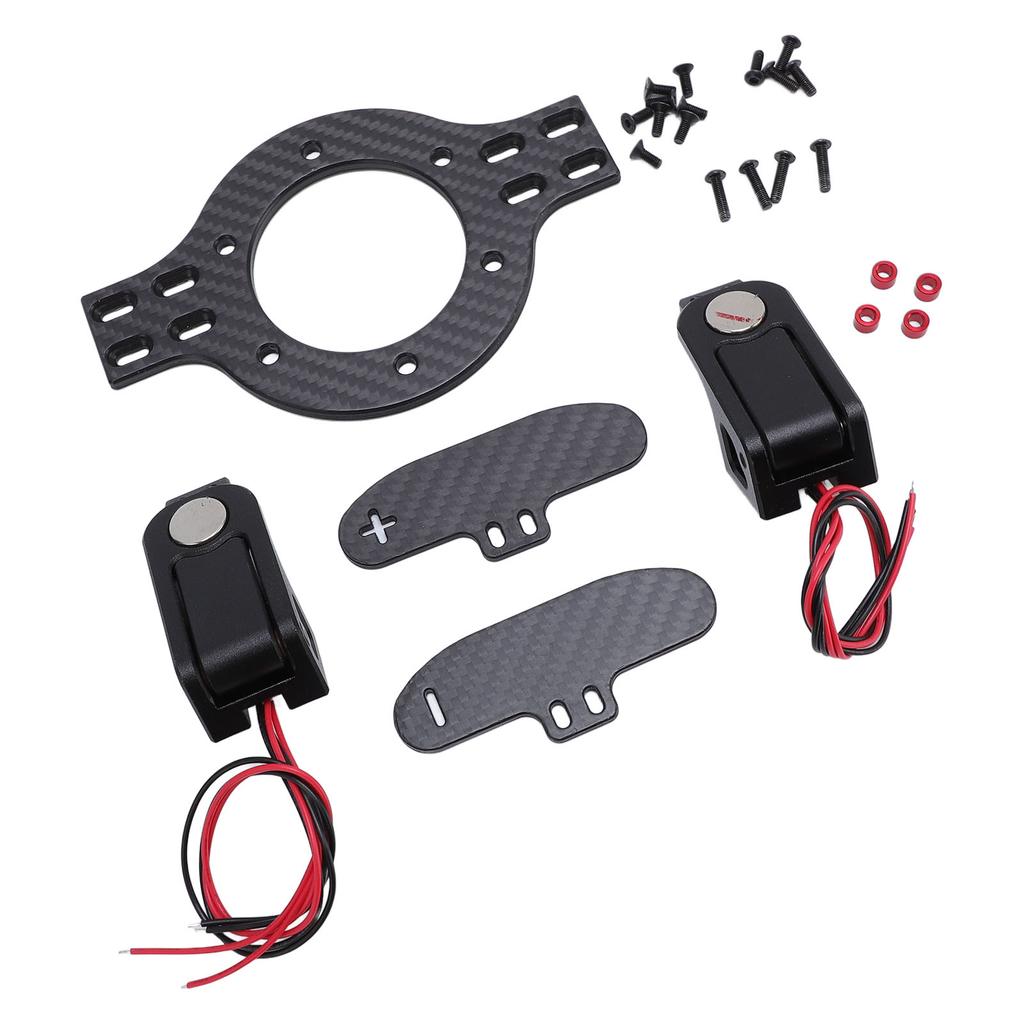 Carbon Fiber Aluminum Alloy Shift Paddles RC Game Simulation Steering Wheel Magnetic Paddles with 70mm Mount for 923