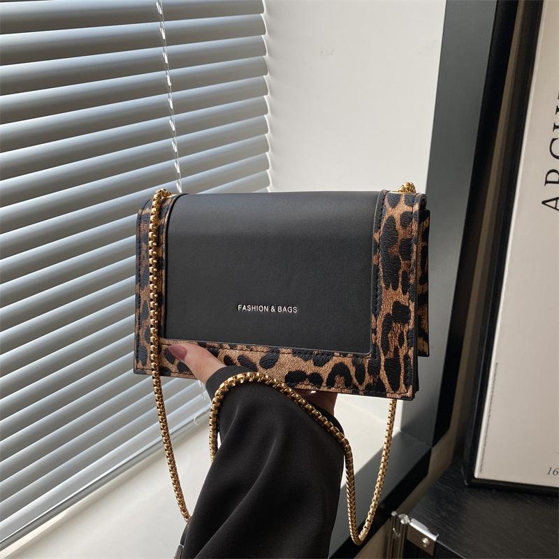 Fashion Small Square Bag Autumn Simple Fashion Handbag Messenger Bag Leopard Print Chain Shoulder Bag