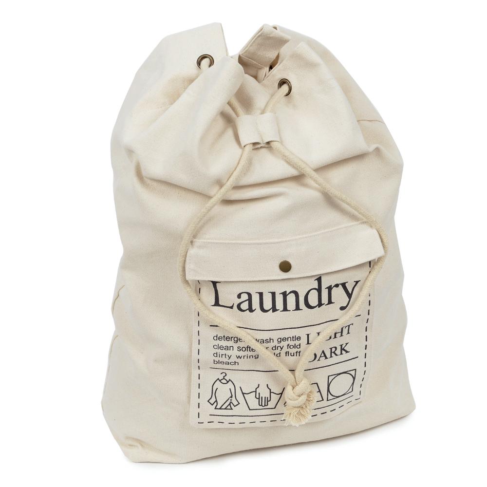 Buy Large Drawstring Cotton Canvas Laundry Bag Dirty Clothes Storage