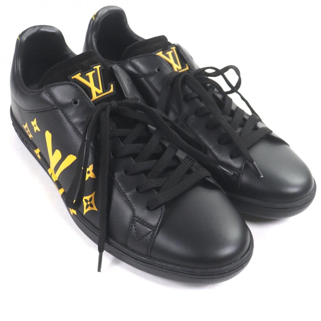 Excellent LOUIS VUITTON Low cut sneakers Luxembourg black leather 8.5 1A9JD4 Used