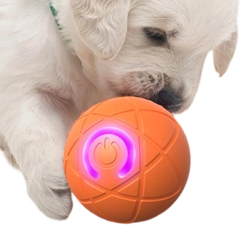 Rechargeable Ball Toy Interactively Dog Ball Toy with Sound Maker and Teeth Cleaning For Dog Motion And Auto Playing оранжевый