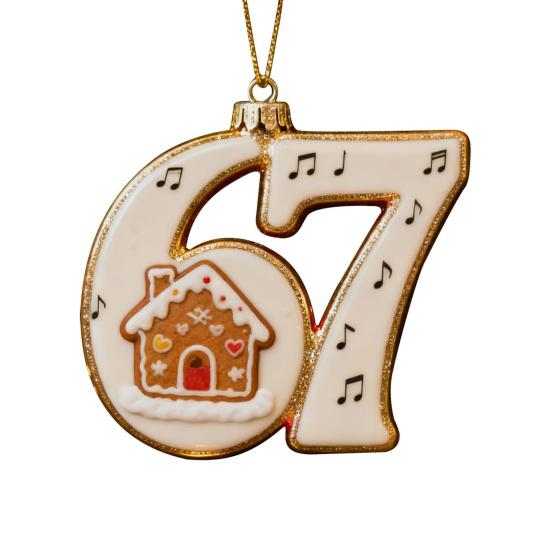 67 Christmas Ornament 2D Flat Funny Six Seven Meme Christmas Decoration