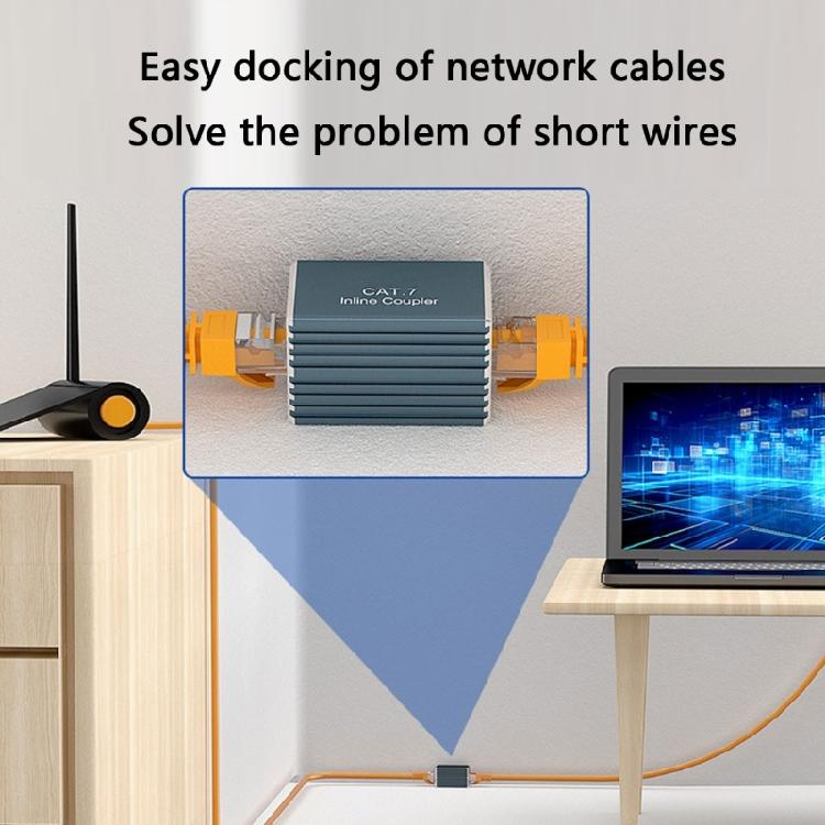Durability Metal RJ45 Cable Coupler Ethernet Coupler Connectors Reduces Signal Interferences in Home or Office Environment