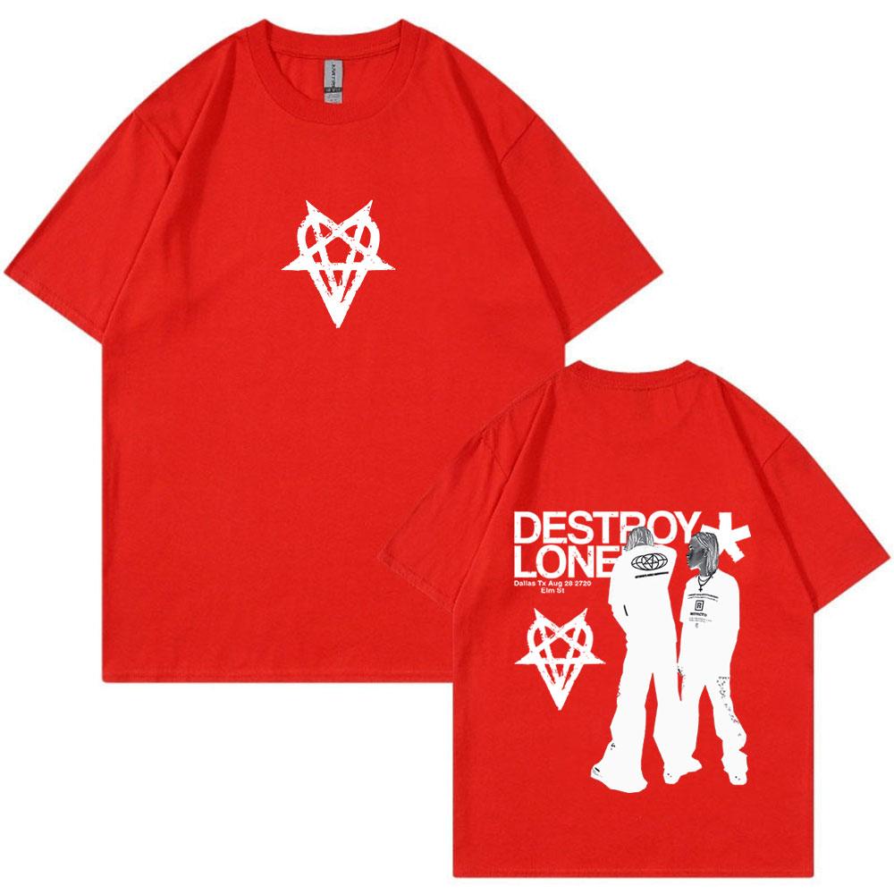 Rapper Destroy Lonely T-shirt Men Women Fashion Hip Hop Oversized T Shirts 100% Cotton Casual Short Sleeve T-shirts Streetwear
