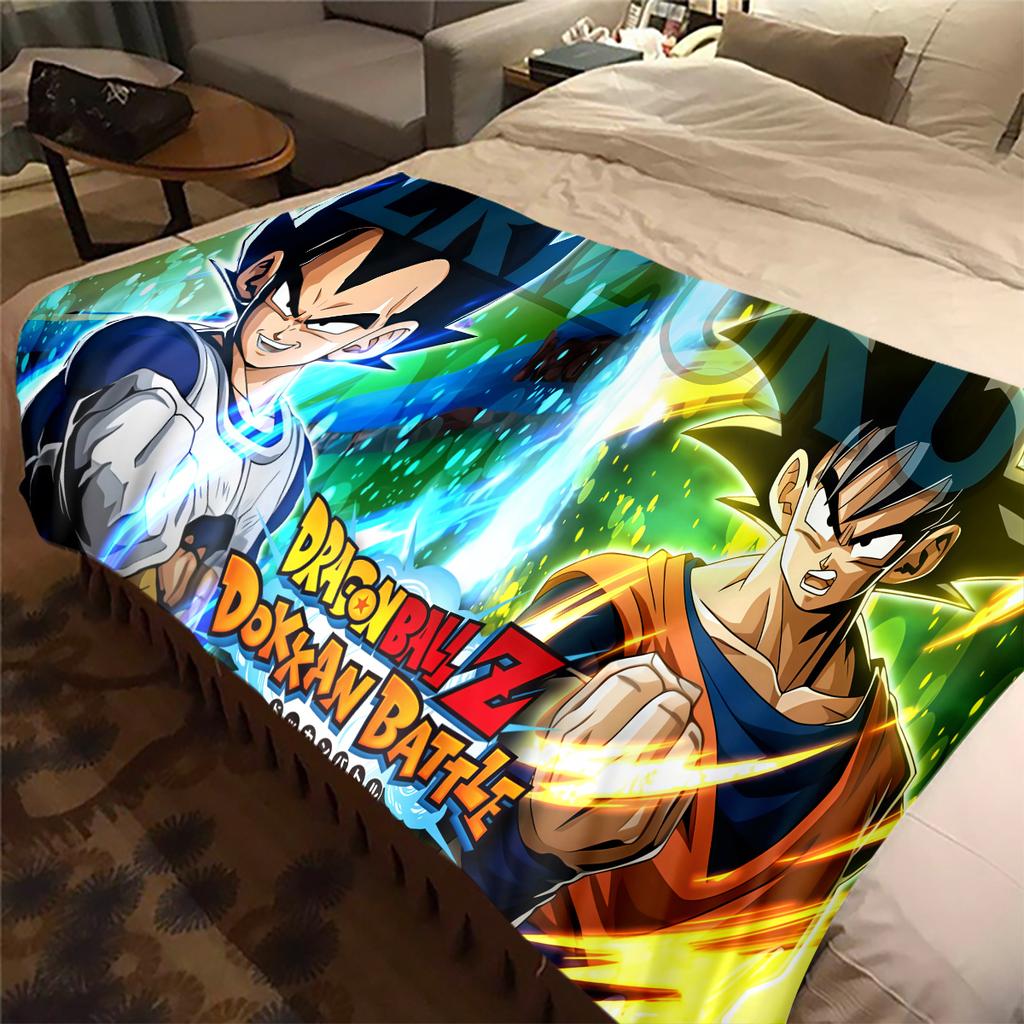 1PC Son Goku Print Flannel Blanket, High Quality All Seasons, Home Decor, Warmth and Comfort, Perfect for Christmas Gifts