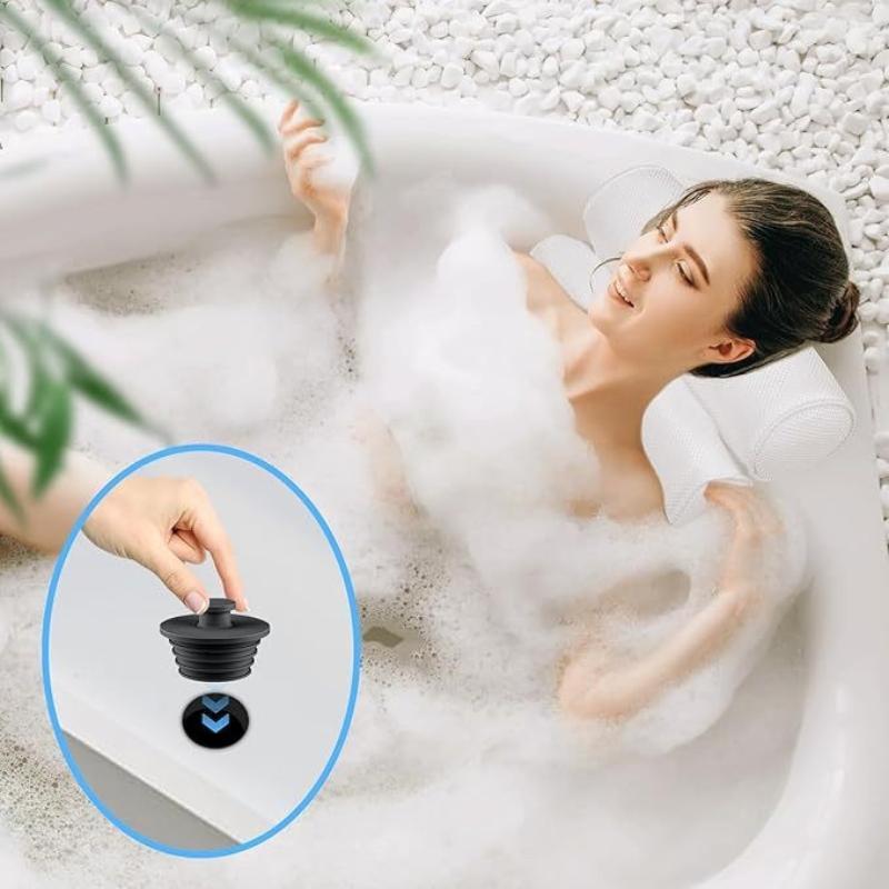 Silicone Bathtub Drain Stopper 2Pcs Easy to Install Leak Proof Sealing Plug for Dorm Bathroom Kitchen Sink
