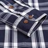 Herren Langarm Colorblock Kariertes Muster Hemden, 100% Baumwolle Regular Fit Business Casual Karomuster Button-down Hemd