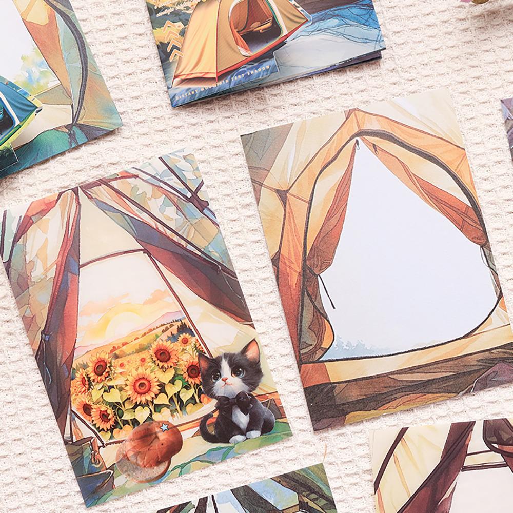 Kreative Zeltaufkleber, Instagram-Stil handgefertigte Zelt-Tagebuch-Dekorationsmaterialien, Landschaftsbasis, Hintergrund-DIY-Aufkleber