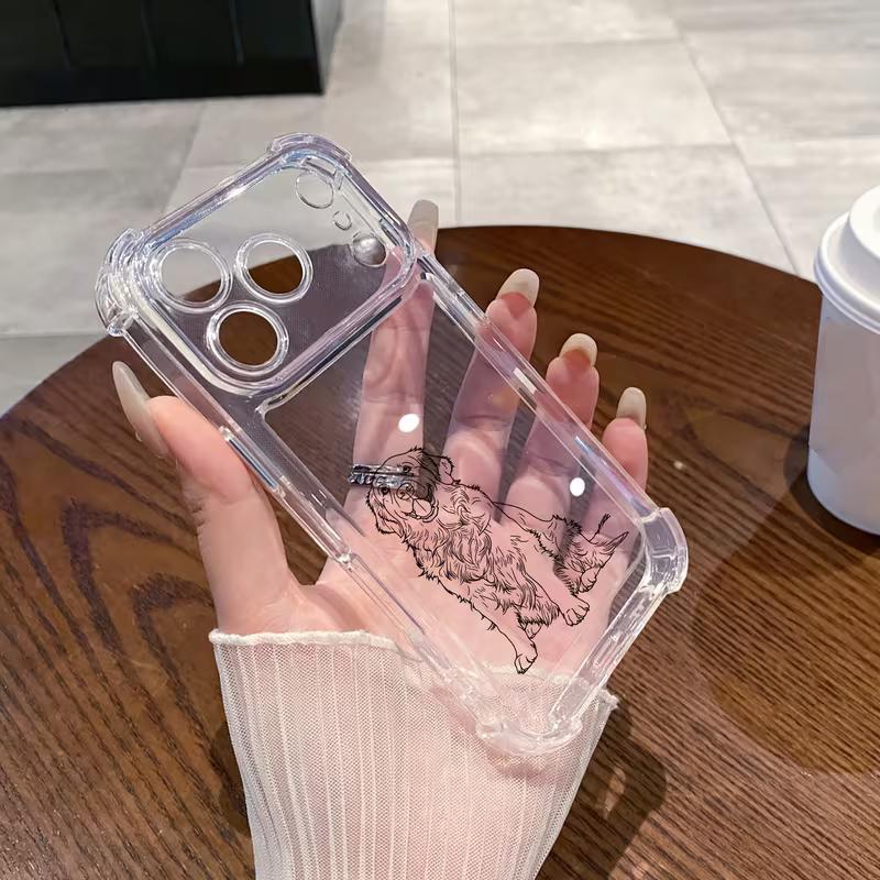 

Personalized Custom Photo Sketch Lines With Four Corner Anti Fall Protection Case For iPhone 11 12 13 14 15 16 17 Pro Max 17 Air For iPhone 11 ProMax