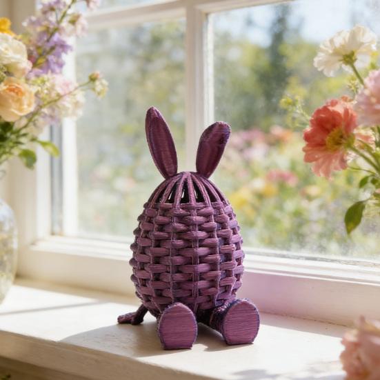 3D-gedruckte Ostereier Flexibel Gelenkiges Hasenei Osterkorb-Füller für Partyzubehör Heim-Büro-Schreibtischdeko