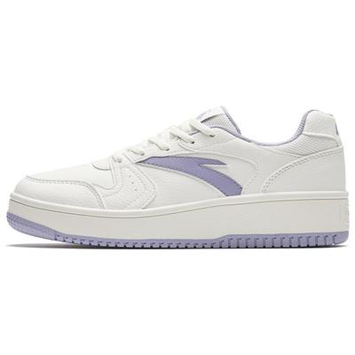 First Year Abrasion Resistant Low Top Skateboard Shoes Women's White Purple Sneakers 922628068F-3