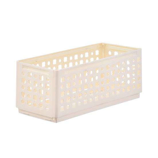 Storage Box Foldable Stackable Organizer with Ventilated Hollow Design Space Saving Storage Bin for Household Travel