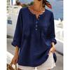 JPNTKY Women's Fashion Casual Solid Color Print V-Neck Long Sleeve Blouses & Shirts