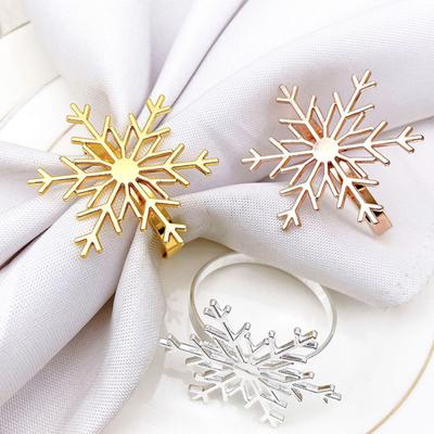 Serviette Ring Eco-friendly Anti-Fading Alloy Elegant Snowflake Serviette Holder Ring for Restaurant