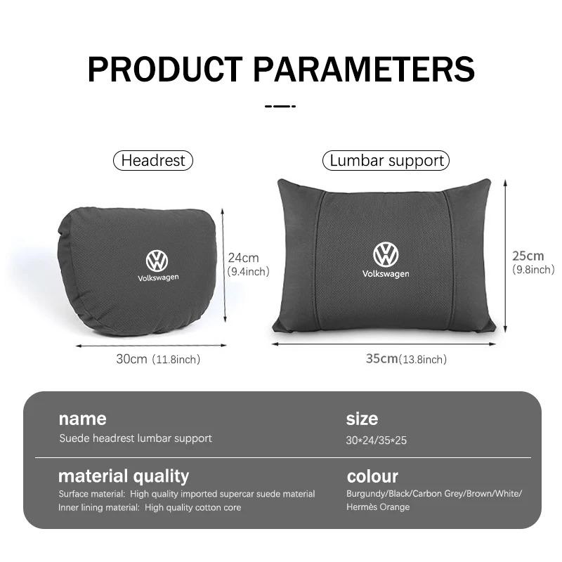 D5 For Volkswagen VW Car Seat Headrest Durable Comfort Neck Support Non Slip Pillow Scirocco Passat Polo B5 B6 B7 CC Tiguan Sharan