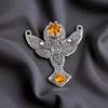 Natural Citrine Gemstone 925 Sterling Silver Jewelry Pendant 1.5" Gift For Wife CP-10-1