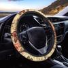15inch Cow Sunflower Auto Steering Wheel Cover for Women Men Sunflower Lover,Brown Cowhide Steering Wheel Cover Protector Accessory Elastic and Anti