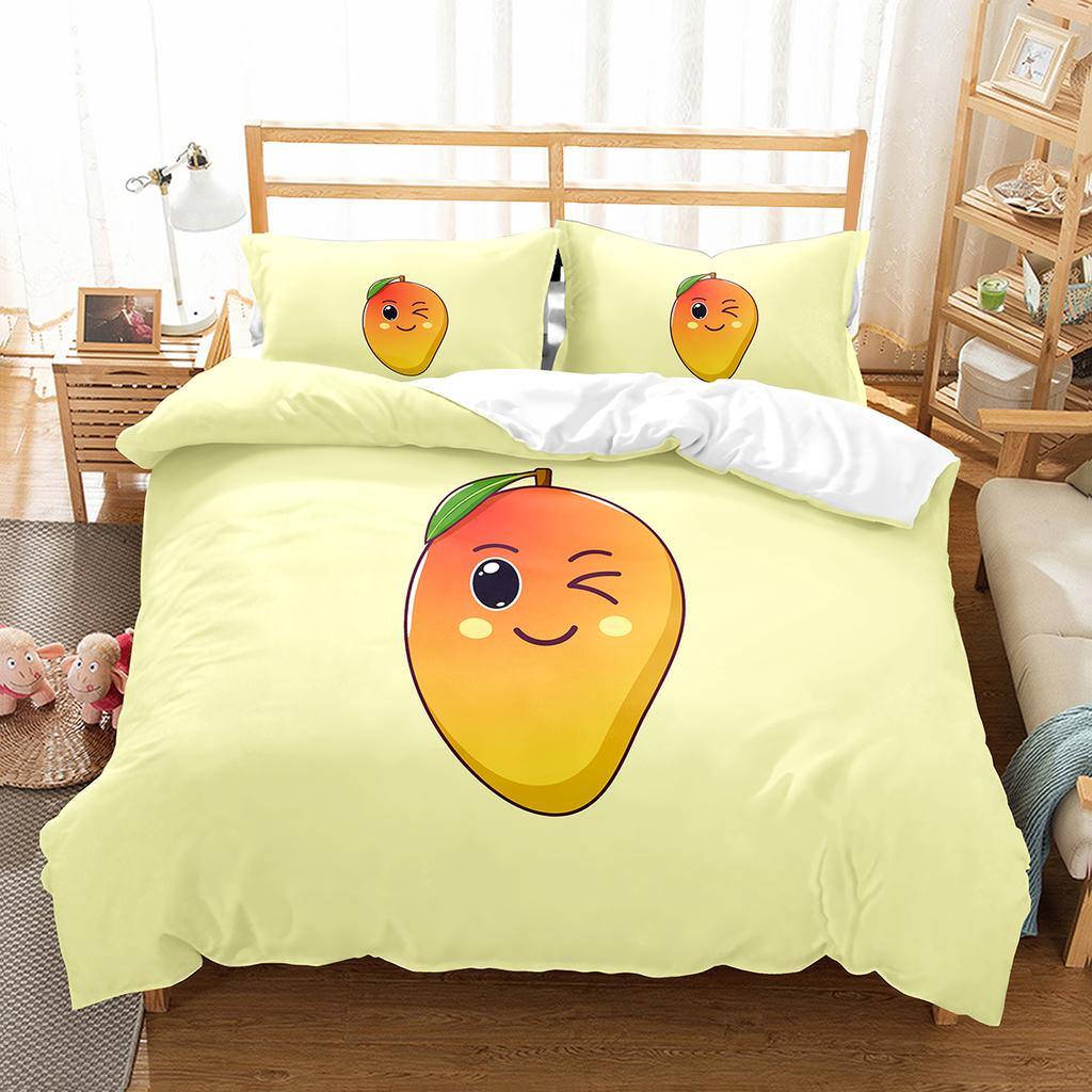 Comforter Mango Fresh Fruit Pattern Comforter For Kids Teens Adults Bedding Set King Queen Twin Size With