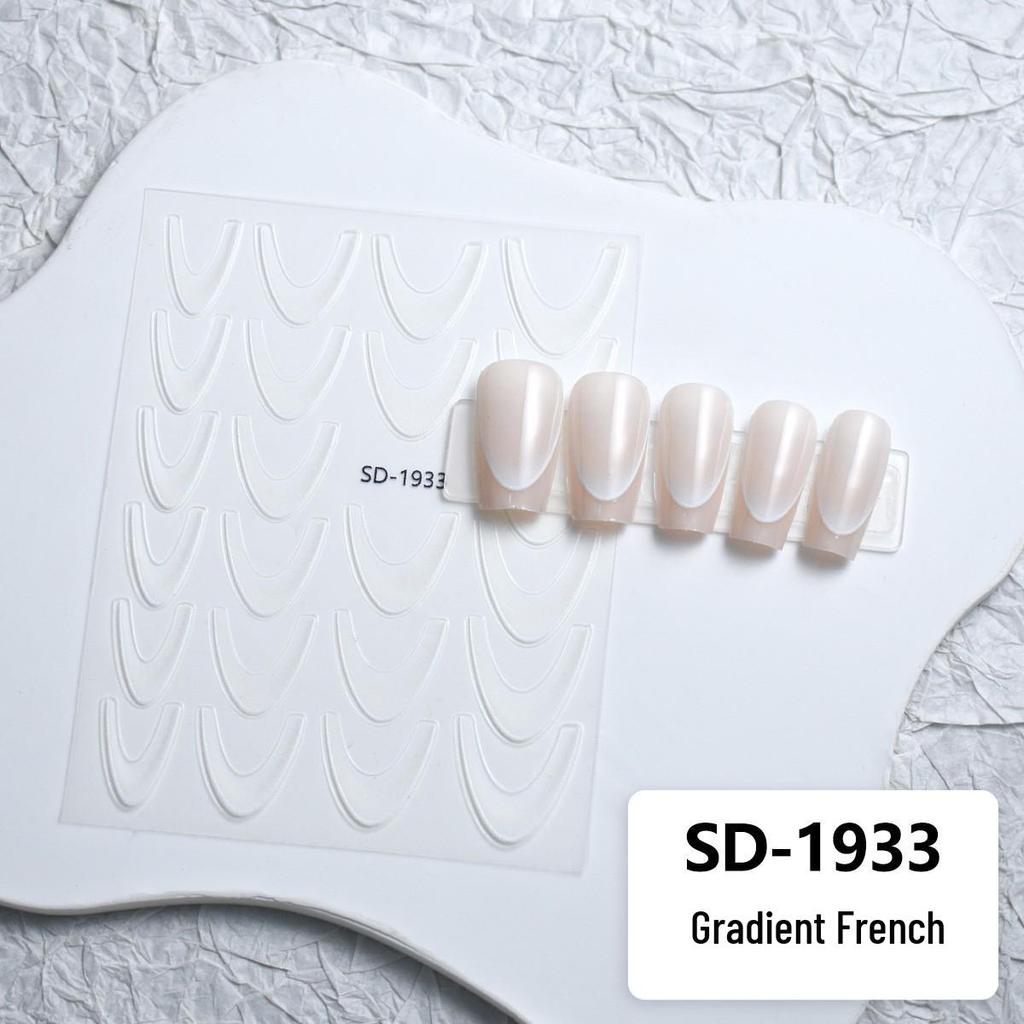 Waterproof Solid Color & Gradient French Nail Stickers - Durable & Stylish for DIY Manicures