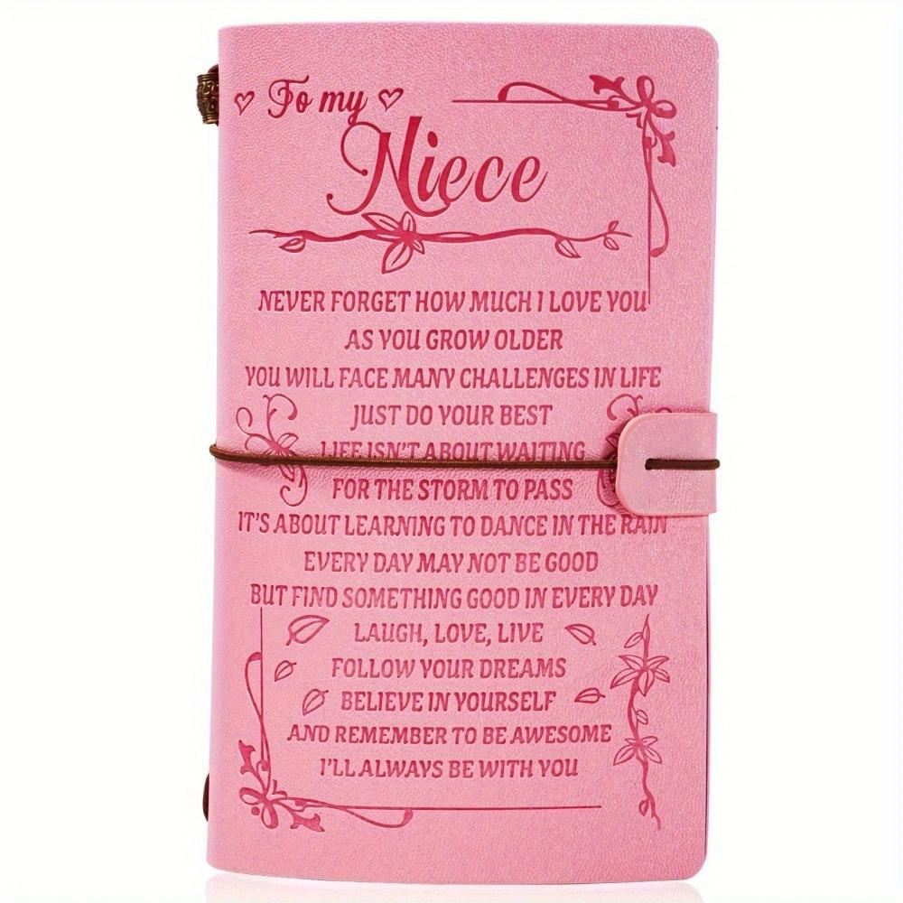 1pc Pink Notebook With 136 Pages, Card Slots, Storage Bag, and Customizable Pages.