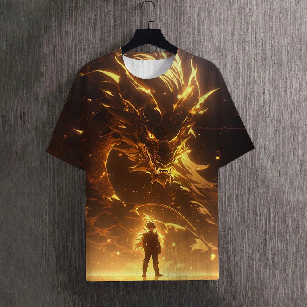 Pánská trička Léto Cool Animal Dragon Vzor 3D tisk Top Trička Dámské Streetwear Móda Tričko nadměrné velikosti Muži Oblečení