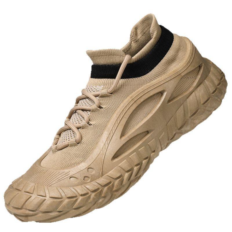 Men's Shoes Spring and Summer Fly-woven Breathable Running Shoes Outdoor Daily Thick-soled Lightweight Sports Shoes