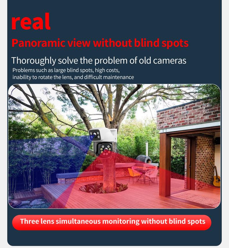 360° Dual Lens Wireless Waterproof Outdoor Surveillance Dome Camera