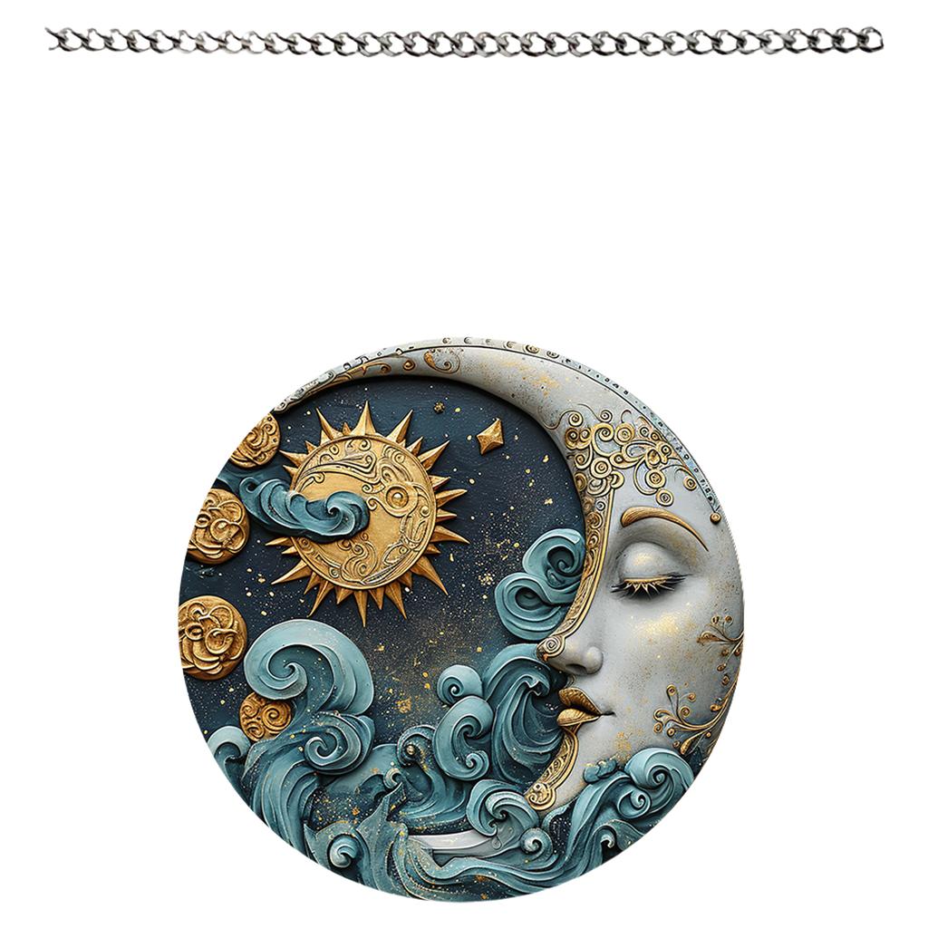 Vintage Acrylics Hanging Pendant with Metal Chain Moon Festival Decoration Easy to Install for Indoor and Outdoor Use