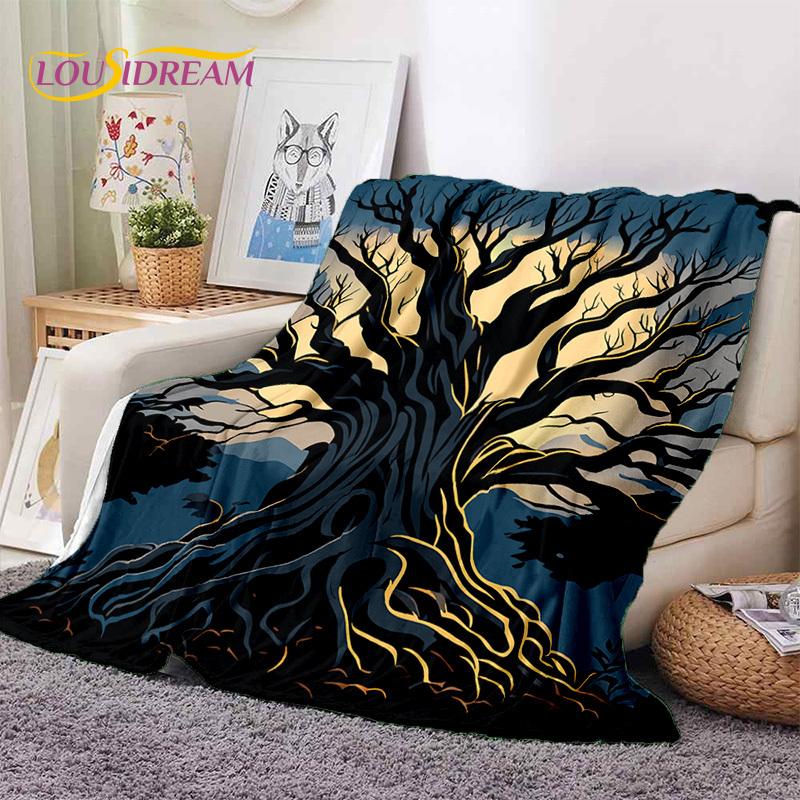 Tree of Life Nature Viking Yggdrasil Norse Soft Flannel Blankets,Throw Blanket Comfortable Blanket for Picnic Beds Home Bedroom