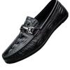 Leather shoes summer new high-end crocodile pattern beanie shoes business casual shoes driving shoes