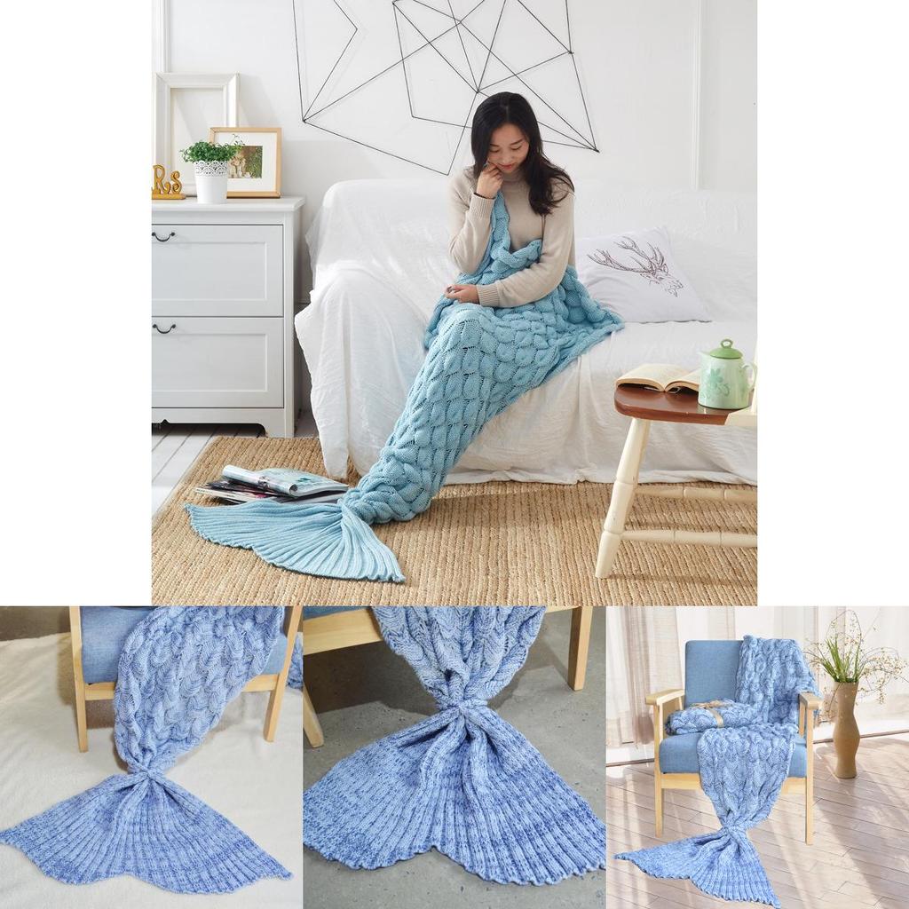 Mermaid Tail Blanket For Teens With Faux Cashmere Material Cozy Gift For Spring And Autumn Use