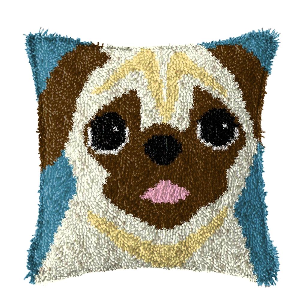 Cute Animals Dog Parrot Cross Stitch Needlework Set Diy Latch Hook Throw Pillow Embroidery Pillow Hook Kit Set For Needlework