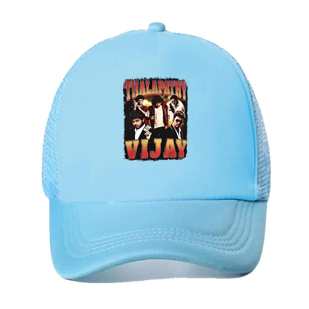 Thalapathy Vijay Movie Star Graphic for a Media and Entertainment Themed Design Mesh Baseball Cap