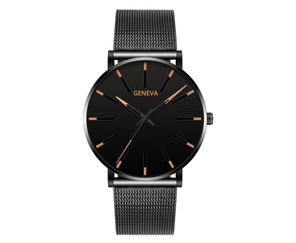 Fashion Blue Needle Men'S Watch Men'S Watch Quartz Watch Mesh Belt