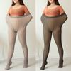 Large Size Fleece Lined Tights Women Leggings Winter Warm Thermal High Waist Pantyhose Opaque Faux Translucent Stockings