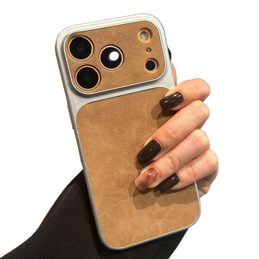 iPhone17PROMAX 17" Large Suede Phone Case: Fits Apple 16, High-End 15-Hole Design