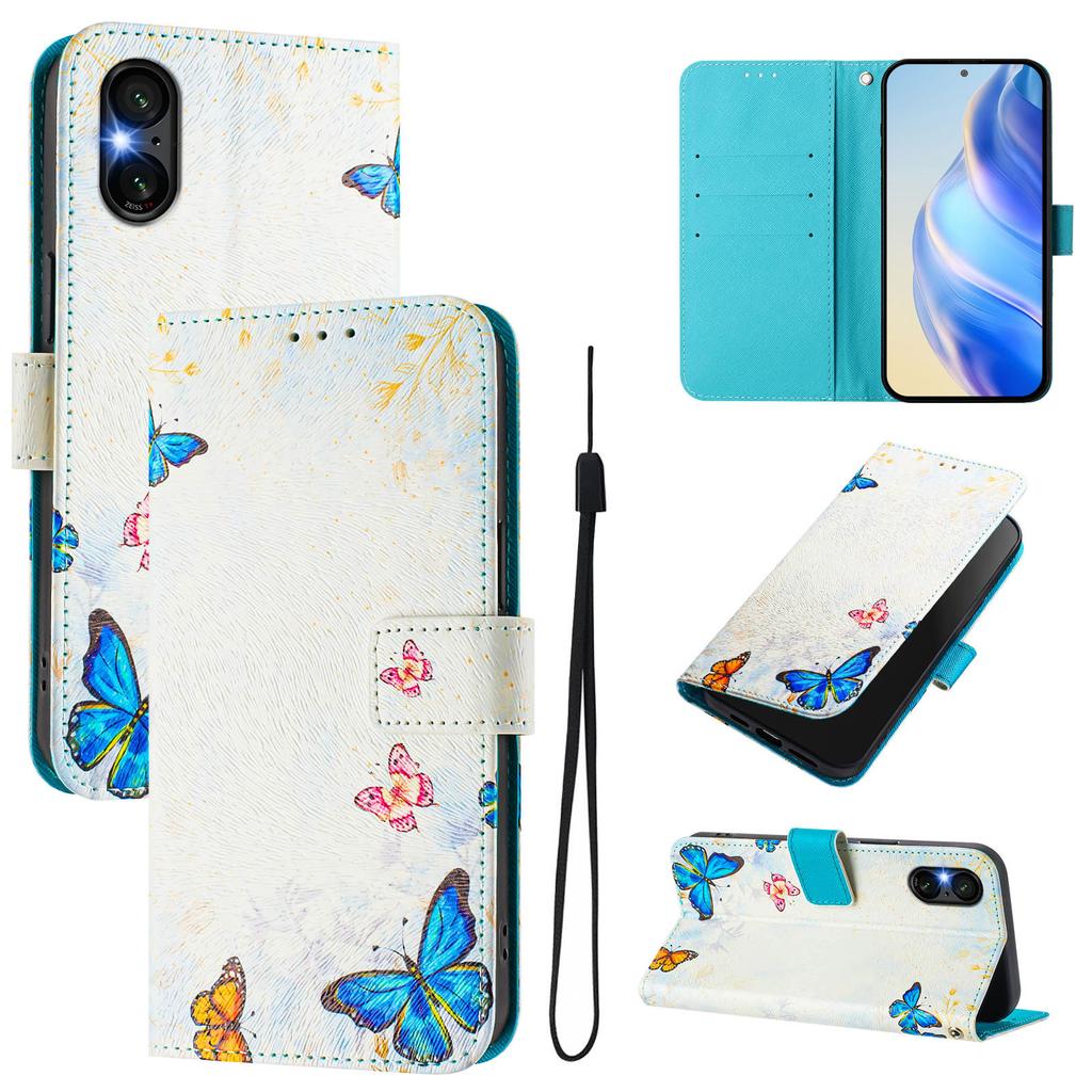 The Butterfly Family Luxury Painted Leather Case Wallet Book Style Cover for Sony Xperia 5 IV / 10 IV ,Xperia 1 V / 5 V / 10 V,Xperia 1 VI,5 VI,10 VI.