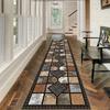 Retro Plaid Long Carpet Welcome Mat Kitchen Rug Runner Rug Living Room Carpet Bedroom Bedside Floor Mat Home Decoration